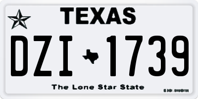 TX license plate DZI1739