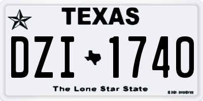TX license plate DZI1740