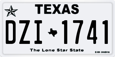 TX license plate DZI1741