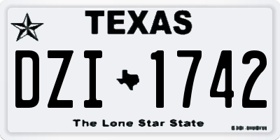 TX license plate DZI1742