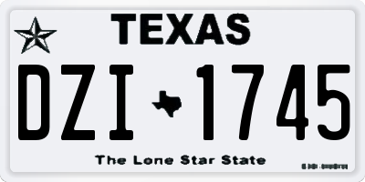 TX license plate DZI1745