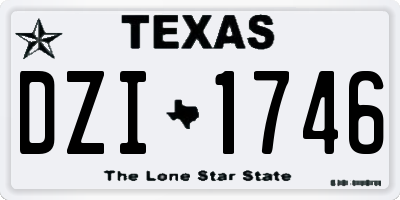 TX license plate DZI1746