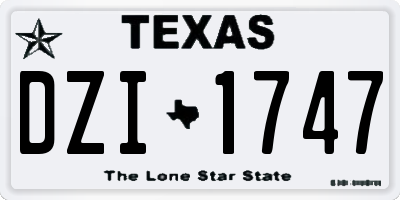 TX license plate DZI1747