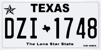 TX license plate DZI1748