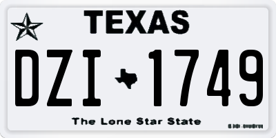 TX license plate DZI1749