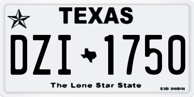 TX license plate DZI1750