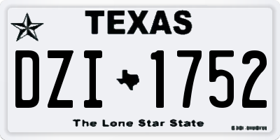 TX license plate DZI1752