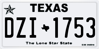 TX license plate DZI1753