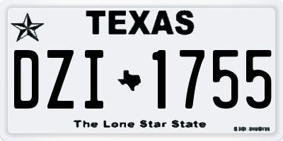 TX license plate DZI1755