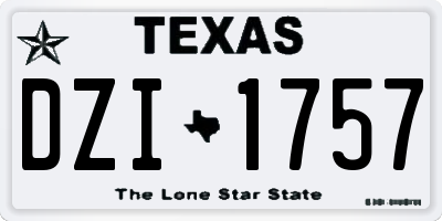 TX license plate DZI1757