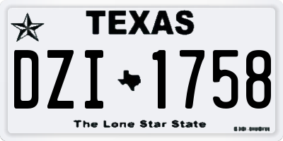 TX license plate DZI1758