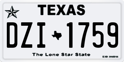 TX license plate DZI1759