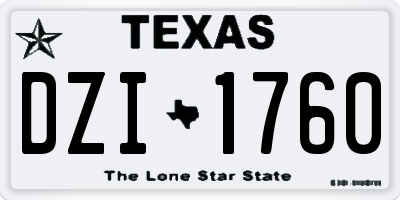 TX license plate DZI1760