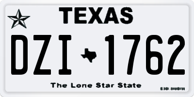 TX license plate DZI1762