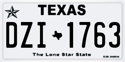 TX license plate DZI1763
