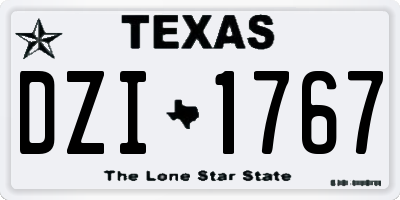 TX license plate DZI1767