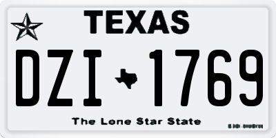 TX license plate DZI1769