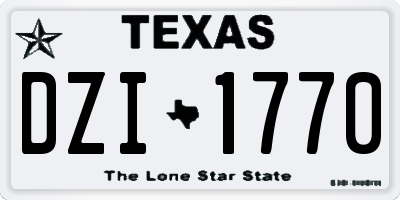 TX license plate DZI1770
