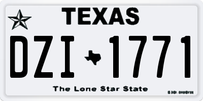 TX license plate DZI1771