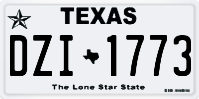 TX license plate DZI1773