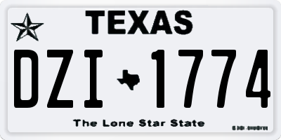 TX license plate DZI1774