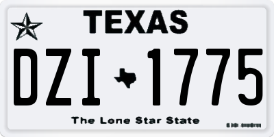 TX license plate DZI1775
