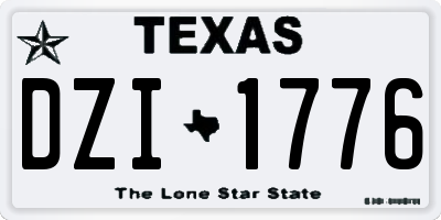 TX license plate DZI1776