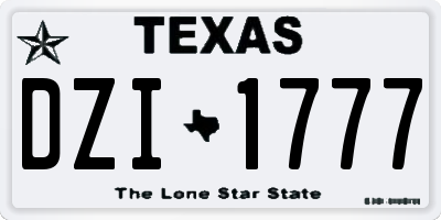 TX license plate DZI1777