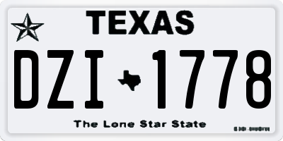 TX license plate DZI1778