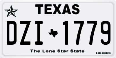 TX license plate DZI1779