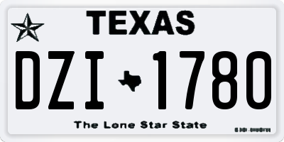 TX license plate DZI1780