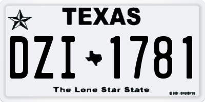 TX license plate DZI1781