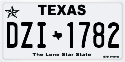 TX license plate DZI1782