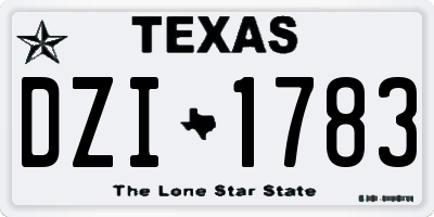 TX license plate DZI1783