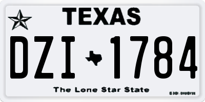 TX license plate DZI1784