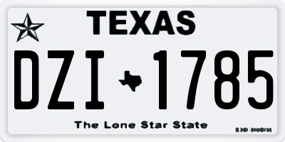 TX license plate DZI1785