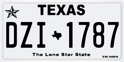 TX license plate DZI1787