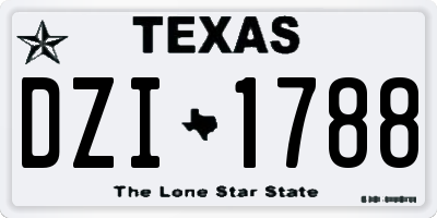 TX license plate DZI1788