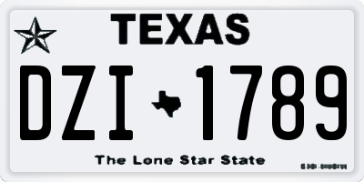 TX license plate DZI1789