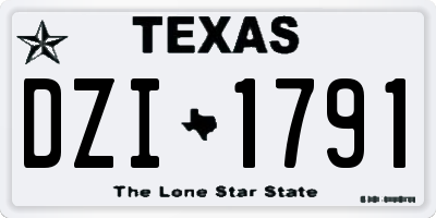 TX license plate DZI1791