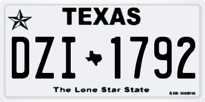 TX license plate DZI1792
