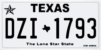 TX license plate DZI1793