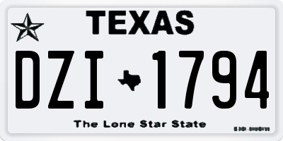 TX license plate DZI1794