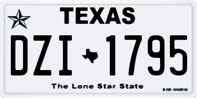 TX license plate DZI1795