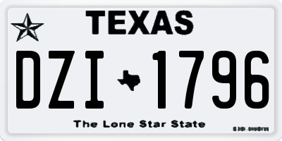 TX license plate DZI1796
