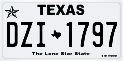 TX license plate DZI1797