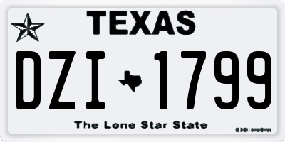 TX license plate DZI1799