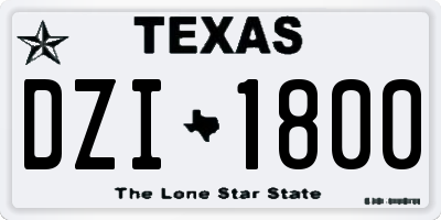 TX license plate DZI1800
