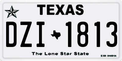 TX license plate DZI1813