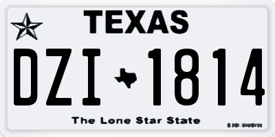 TX license plate DZI1814